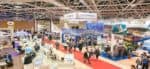 Ripresa dall'alto di stand di una fiera turistica