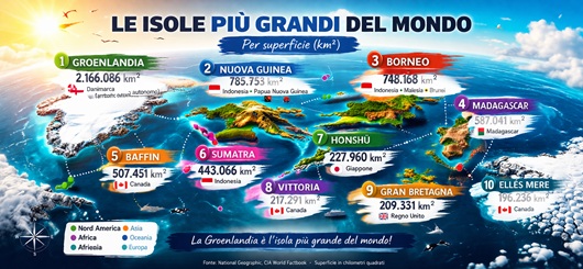 Le isole più grandi del mondo: classifica 