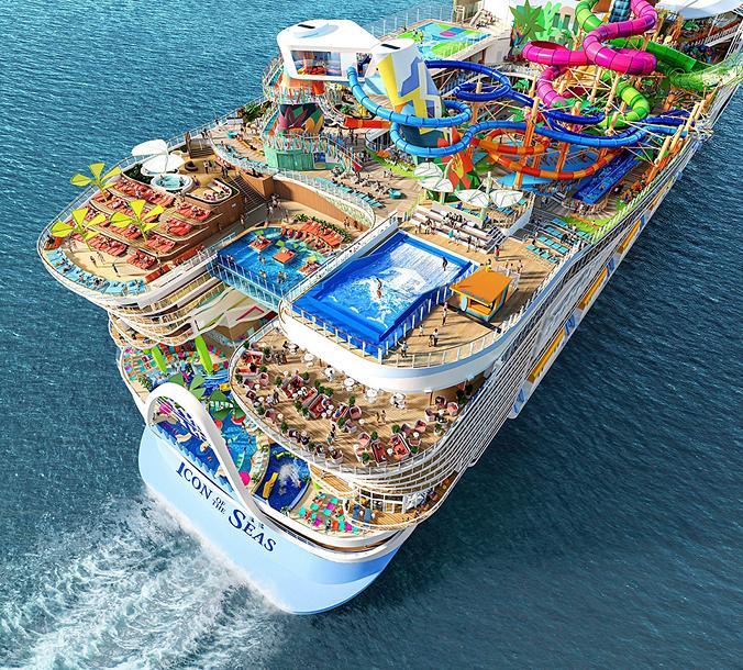 Vista aerea della Icon Class Royal Caribbean